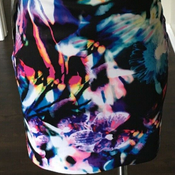 💋 Bebe Floral Print Bodycon Strapless Dress 10 RARE 💋 - Picture 8 of 8